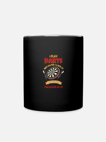 Dart Dartboard Dartpfeil - Tasse einfarbig - Schwarz