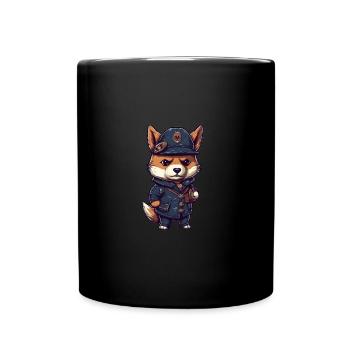 Chien japonais Shiba Inu, policier de profession - Mug uni - noir - Devant