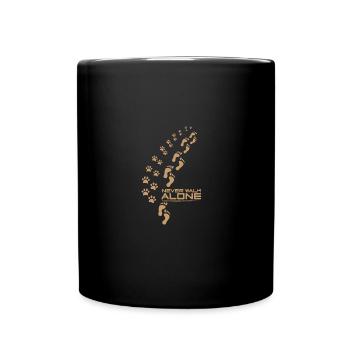 never walk alone dog - Tasse einfarbig - Schwarz - Vorne