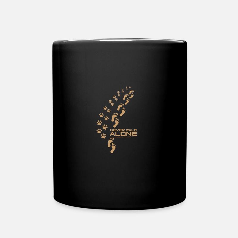 never walk alone dog - Full Colour Mug - black