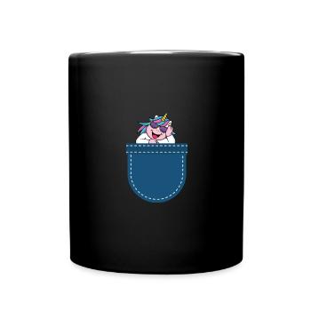 Fantasy Animal Cadeau Chest Poche Licorne - Mug uni - noir - Devant