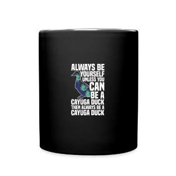 Cayuga canard nourriture enclos animal en peluche Cayuga - Mug uni - noir - Devant