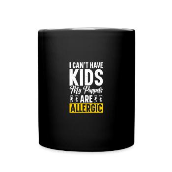 Puppetry Supplies Ventriloquist Puppeteer Puppet - Full Colour Mug - black - Front