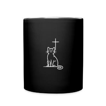 Les chats de compagnie chrétiens aiment Jésus être heureux - Mug uni - noir - Devant