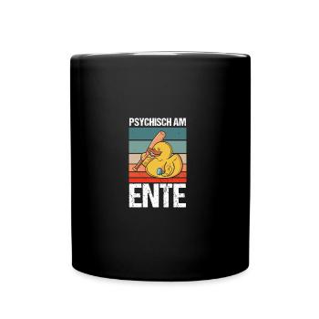 Psychisch Am Ente - Tasse einfarbig - Schwarz - Vorne