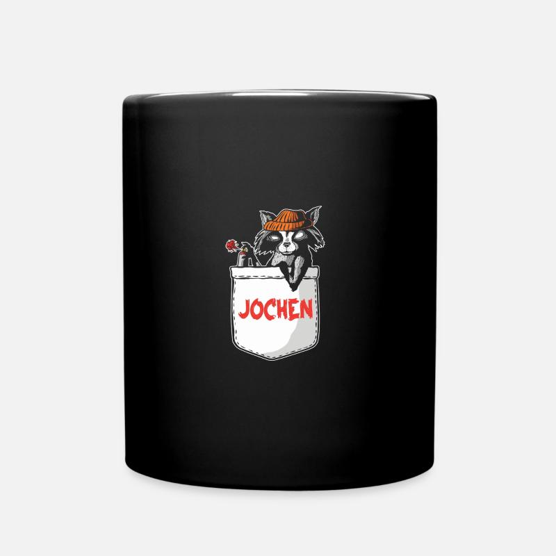 Waschbär Jochen - Tasse einfarbig - Schwarz