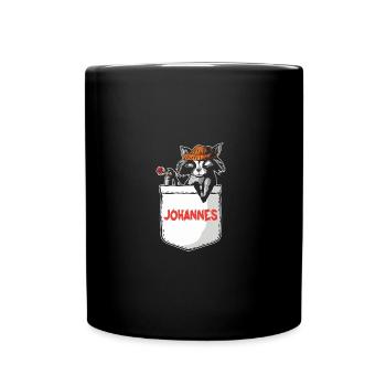 Raccoon Johannes - Full Colour Mug - black - Front