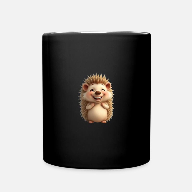 Hérisson joyeux et mignon - Mug uni - noir