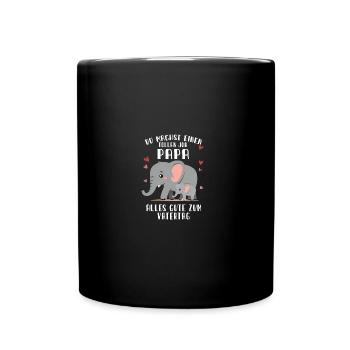 Du Machst einen tollen Job Papa Vatertag Elefanten - Tasse einfarbig - Schwarz - Vorne