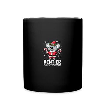 Rentier & Koala: Weihnachtsfest-Sprüche T-Shirt - Tasse einfarbig - Schwarz - Vorne