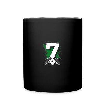 7th Birthday Soccer Player 7 Years Children - Full Colour Mug - black - Front
