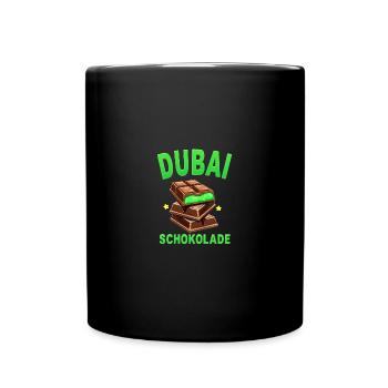 Dubai-Schokolade - Lustiger Spruch - Tasse einfarbig - Schwarz - Vorne