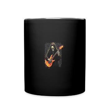 Grim Reaper with Electric Guitar Rock Heavy Metal - Full Colour Mug - black - Front