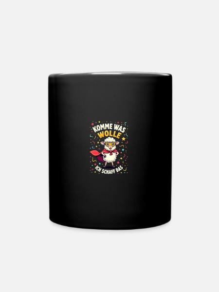 Komme was wolle - Karneval Schaf - Tasse einfarbig - Schwarz