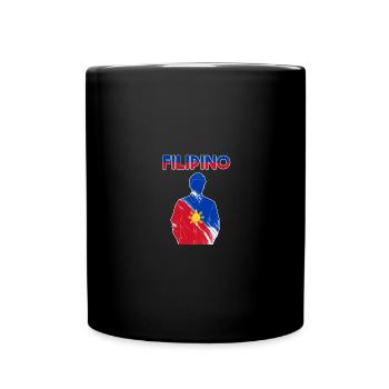 Philippinen Filipino Stolz Flagge Herz I Geschenk - Tasse einfarbig - Schwarz - Vorne