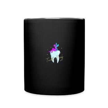 Zahnarzt Zahnarzthelferin Zahnfee I Geschenk - Tasse einfarbig - Schwarz - Vorne