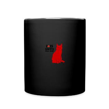 Vietnamesisches Neujahr Katze 2023 I Geschenk - Tasse einfarbig - Schwarz - Vorne