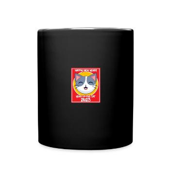 Vietnamesisches Neujahr Katze 2023 I Geschenk - Tasse einfarbig - Schwarz - Vorne