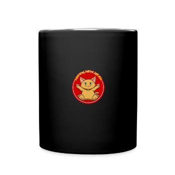 Vietnamesisches Neujahr Katze 2023 I Geschenk - Tasse einfarbig - Schwarz - Vorne