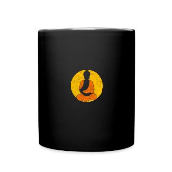 Buddha Mönch Namaste Buddhismus I Geschenk - Tasse einfarbig - Schwarz - Vorne