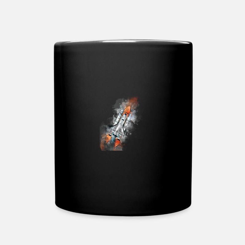 Weltraum-Rakete - Tasse einfarbig - Schwarz