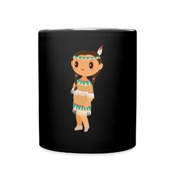 Indianer - Tasse einfarbig - Schwarz - Vorne
