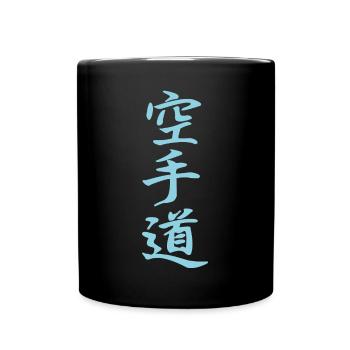 Karate-Do Kanji blau - das coole Karate T-Shirt - Tasse einfarbig - Schwarz - Vorne