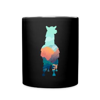 Lama - Tasse einfarbig - Schwarz - Vorne