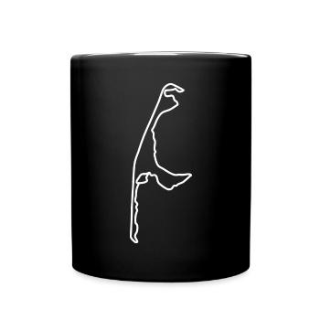 Insel Sylt - Kontur (weiß) - Tasse einfarbig - Schwarz - Vorne