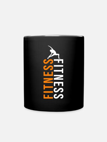 Fitness, Fitness, Sport - Tasse einfarbig - Schwarz