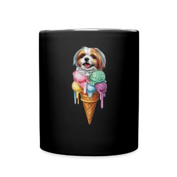 Shih Tzu comme glace gaufrée - Mug uni - noir - Devant