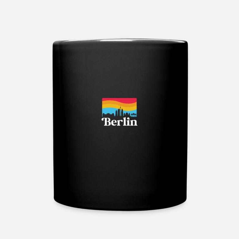 Berlin Retro Sehenswürdigkeiten Skyline Souvenir - Tasse einfarbig - Schwarz