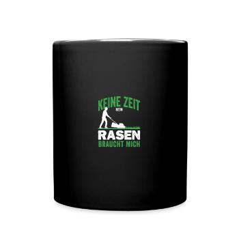 Gartenfreunde Rasenflüsterer Platzwart Geschenk - Tasse einfarbig - Schwarz - Vorne