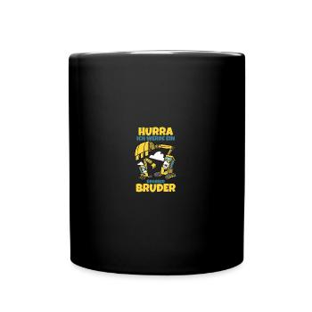 Werdender Bruder Geschenk Ich werde Bruder Bagger - Tasse einfarbig - Schwarz - Vorne