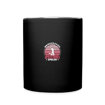 Volleyballerin Volleyball Volleyballer Geschenk - Tasse einfarbig - Schwarz - Vorne