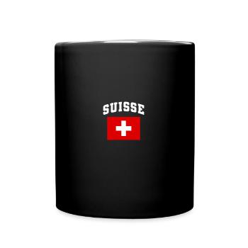 Switzerland Swiss Flag Fanshirt Suisse Gift - Full Colour Mug - black - Front