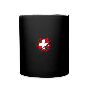 Switzerland Swiss Flag Fanshirt Flag Gift - Full Colour Mug - black - Front