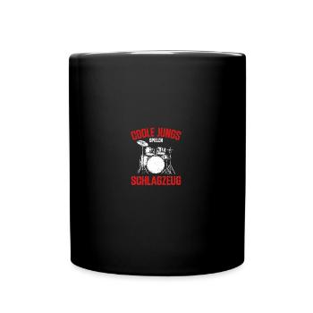 Drummer Schlagzeuger Drumsticks Schlagzeugsticks - Tasse einfarbig - Schwarz - Vorne