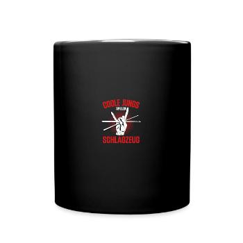 Drummer Schlagzeuger Drumsticks Schlagzeugsticks - Tasse einfarbig - Schwarz - Vorne