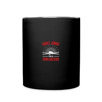 Drummer Schlagzeuger Drumsticks Schlagzeugsticks - Tasse einfarbig - Schwarz - Vorne