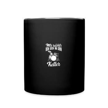 Drummer Schlagzeuger Drumsticks Schlagzeugsticks - Tasse einfarbig - Schwarz - Vorne