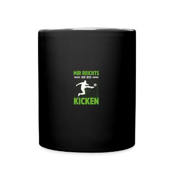 Kinder Fussball Fussballer Kicken - Tasse einfarbig - Schwarz - Vorne