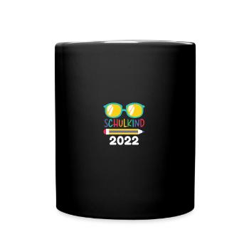 Schulkind 2022 Junge Einschulung - Tasse einfarbig - Schwarz - Vorne