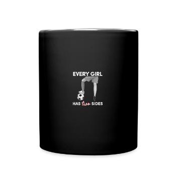 Fussballerin Fussballspielerin Frauenfussball - Tasse einfarbig - Schwarz - Vorne