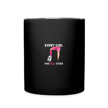 Female footballer Women's football player - Full Colour Mug - black - Front