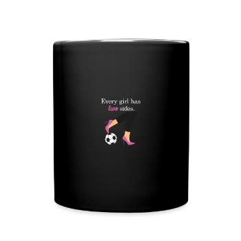 Fussballerin Fussballspielerin Frauenfussball - Tasse einfarbig - Schwarz - Vorne