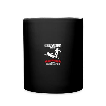 Fussballer Fussballspieler Fussball Sprüche Foul - Tasse einfarbig - Schwarz - Vorne