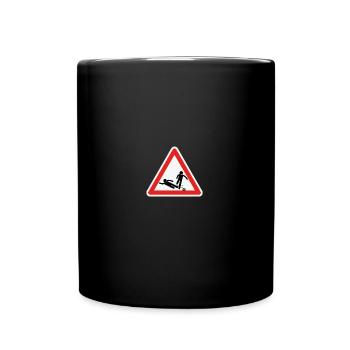 Fussballer Fussballspieler Fussball Sprüche Foul - Tasse einfarbig - Schwarz - Vorne