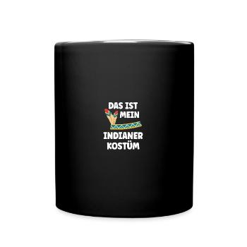Kostüm Indianer Kopfschmuck Indianerfedern - Tasse einfarbig - Schwarz - Vorne