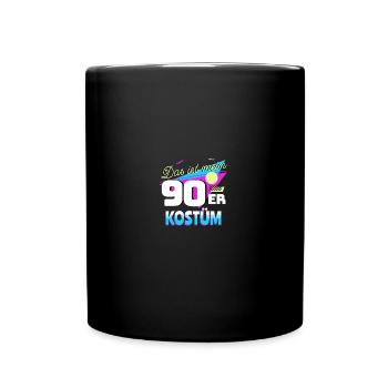 90er jahre Pary Mottoparty 90s Outfit - Tasse einfarbig - Schwarz - Vorne